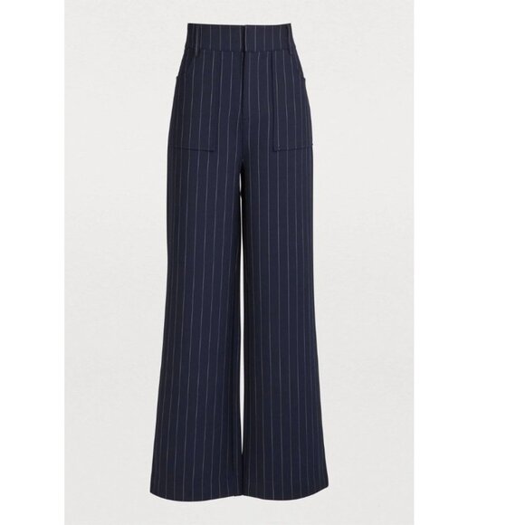 NWT Ganni Pinstriped High Waisted Trouser - Picture 1 of 5